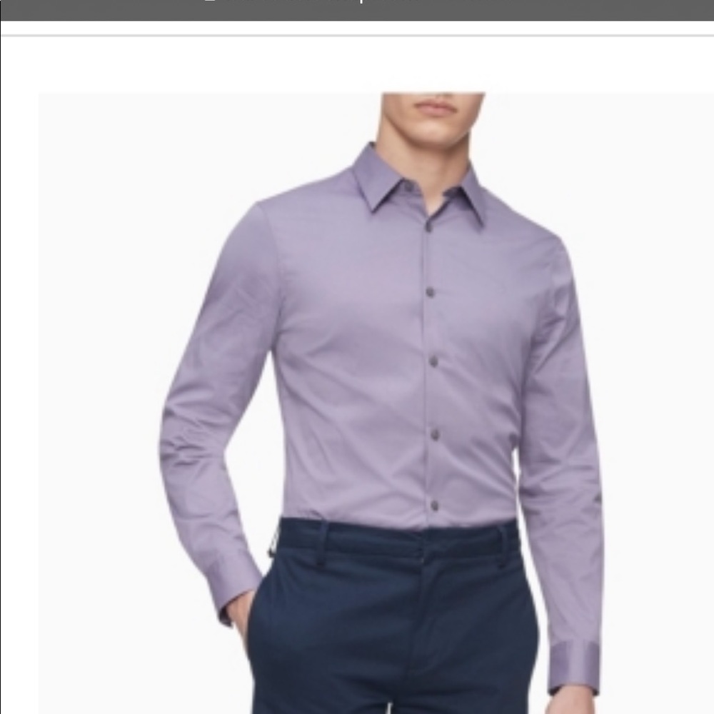 Calvin Klein Stretch Cotton Button-Down Shirt